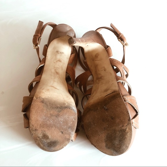 Guess Tan Platform Open Toe Strappy Heel - Picture 4 of 7